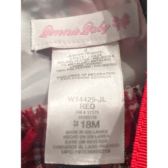 EUC - Bonnie Baby Plaid Holiday Dress in tartan pattern - Size 18 months - Picture 6 of 6